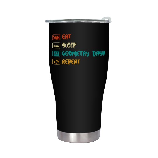 Eat sleep geometry dash repeat retro Jumper Repeat Stainless Steel Tumblers