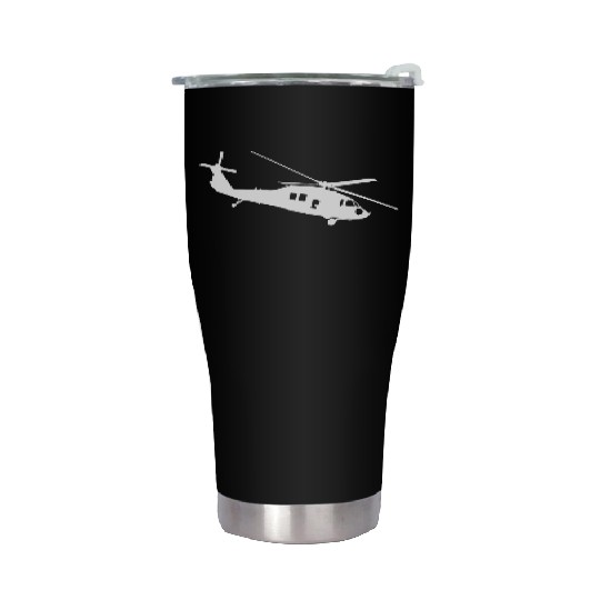 UH-60 Black Hawk Helicopter Silhouette Stainless Steel Tumblers