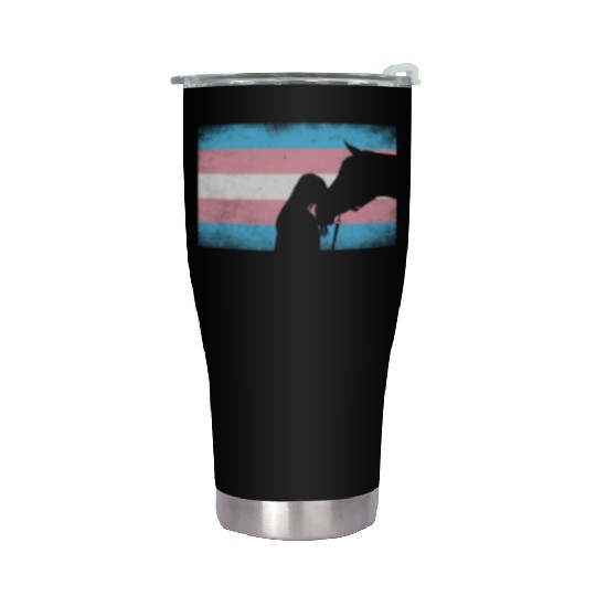 Transgender Pride Horse Rainbow LGBTQ Trans Flag Stainless Steel Tumblers
