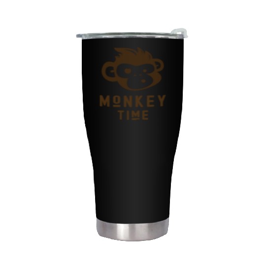 It's Monkey Time Cute Funny Monkey Face Stainless Steel Tumblers