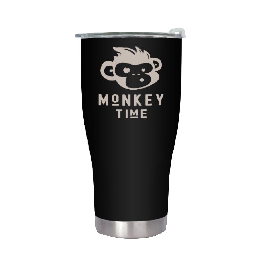 It's Monkey Time Cute Funny Monkey Face Stainless Steel Tumblers