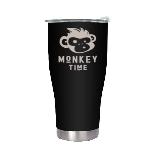 It's Monkey Time Cute Funny Monkey Face Stainless Steel Tumblers