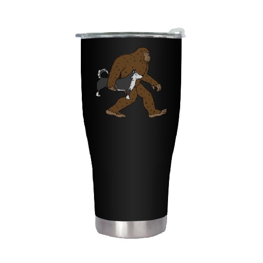 Bigfoot Sasquatch Carrying Husky Stainless Steel Tumblers
