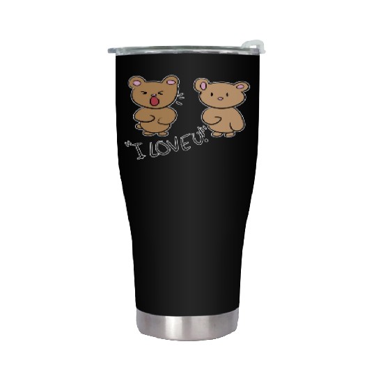 i love you teddy bear couple Stainless Steel Tumblers