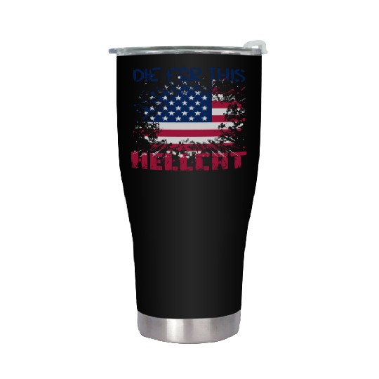 Die For This Hellcat- Vintage US Flag Stainless Steel Tumblers