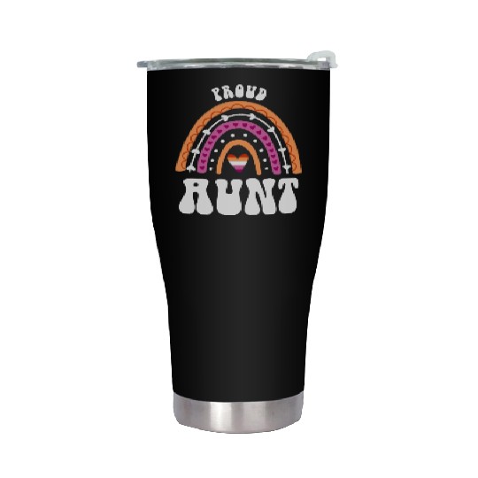 Proud Aunt Lesbian Pride Rainbow Stainless Steel Tumblers