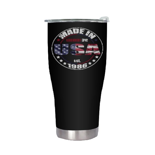 Birthday Saying Born USA 1986 Stainless Steel Tumblers