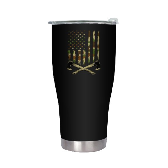 American Camouflage Throwing Axes - US Flag Axe Stainless Steel Tumblers