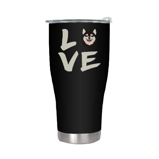 Love Husky Dogs Siberian Husky Dog Lover Stainless Steel Tumblers
