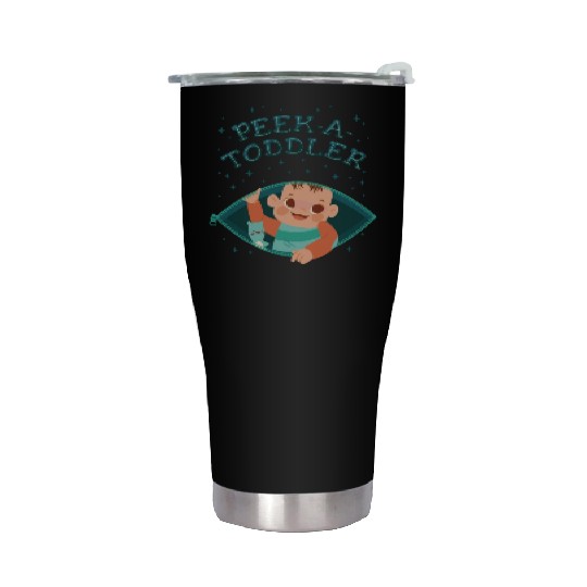 Peek-a-Toddler child play fun Peek-a-Toddler child Stainless Steel Tumblers