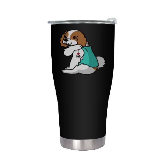 I Love Dad Cavalier King Charles Spaniel Stainless Steel Tumblers