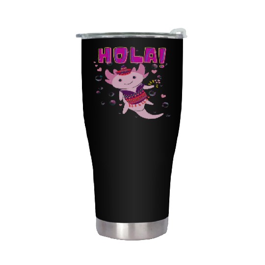 Hola Cute Axolotl - 4 Stainless Steel Tumblers