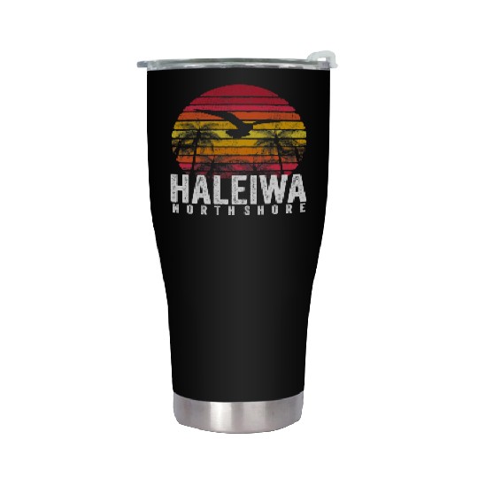 Haleiwa Hawaii HI North Shore Sunset Surf Surfing Stainless Steel Tumblers