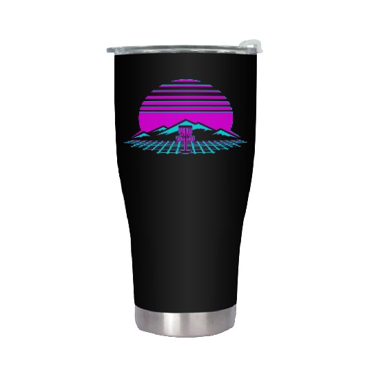 Disc Golf Retro Vintage 80s Style Stainless Steel Tumblers