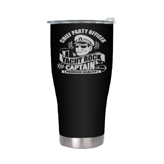 Chief Party Officer Yacht Rock Captain Stainless Steel Tumblers