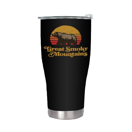 Retro Great Smoky Mountains Park Bear Stainless Steel Tumblers