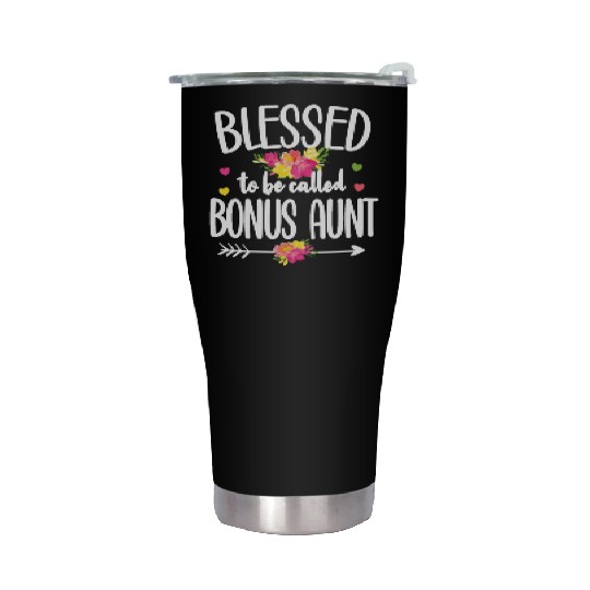 Blessed Bonus Aunt Proud Step Auntie Gifts Stainless Steel Tumblers