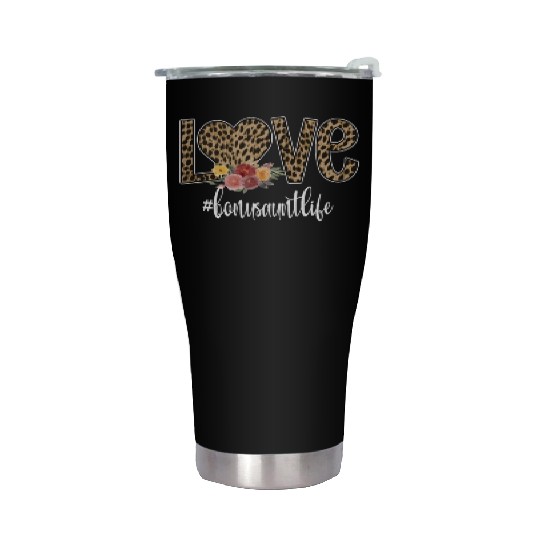 Bonus Aunt Life Proud Bonus Auntie Step Aunt Gifts Stainless Steel Tumblers