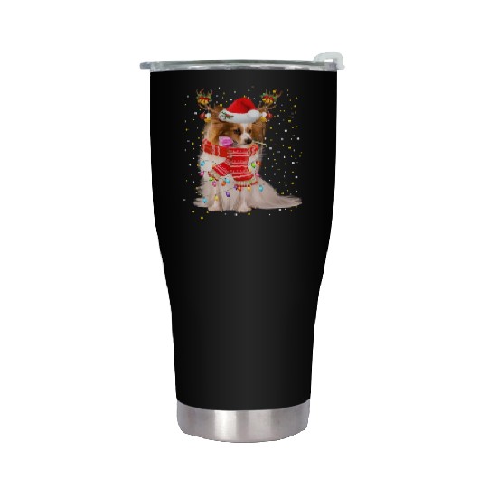 Papillion Stainless Steel Tumblers Papillion Reindeer Christmas Light