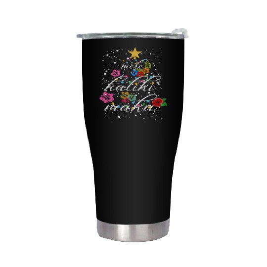 Mele Kalikimaka Hawaiian Hawaii Christmas Natives Stainless Steel Tumblers