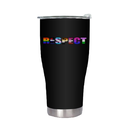 Respect - LGBTIQ Gay Pride Queer Coming Out Stainless Steel Tumblers