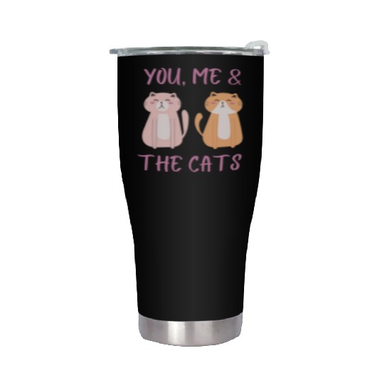 ask me about my cat funny cat Stainless Steel Tumblers