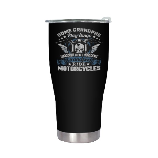 Real Grandpa Motorcycle Biker Stainless Steel Tumblers