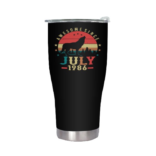 Birthday Greeting For July 1986 Stainless Steel Tumblers