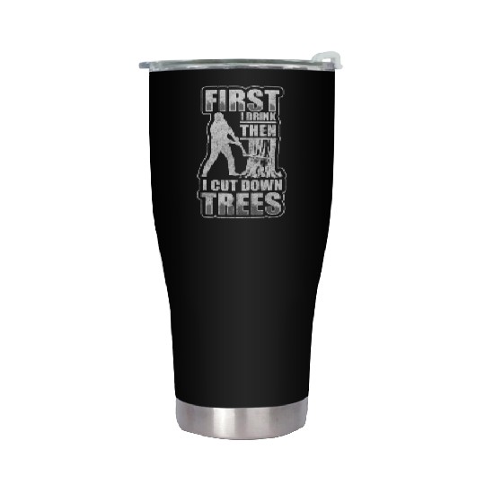 Wood Forest Worker Tree Cutter Chainsaw Stainless Steel Tumblers