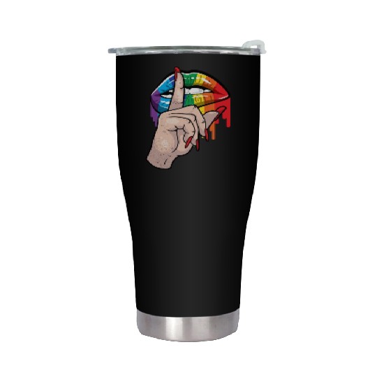 LGBT Rainbow Lips Gay Pride Lesbian Sexy Gift Stainless Steel Tumblers