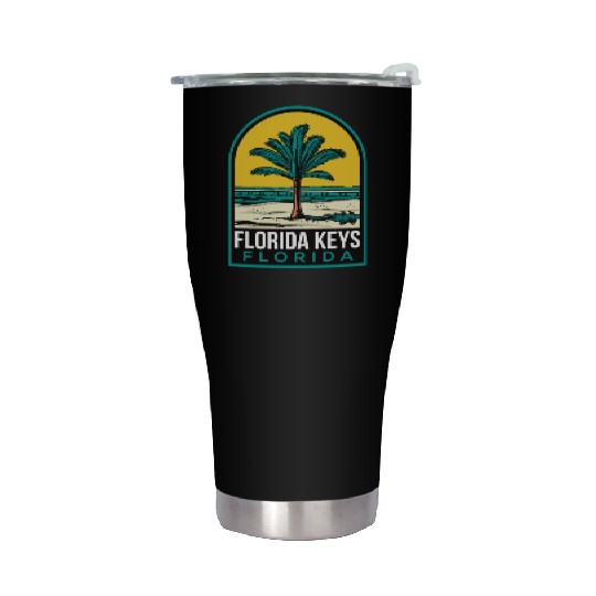 Florida Keys Vintage Beach Stainless Steel Tumblers