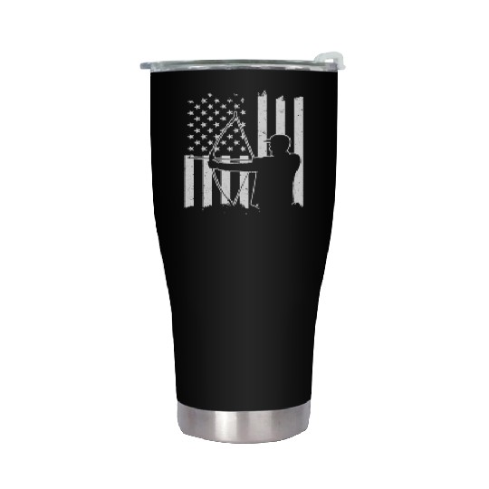 Patriotic Traditional Archery Hunting USA Flag Stainless Steel Tumblers