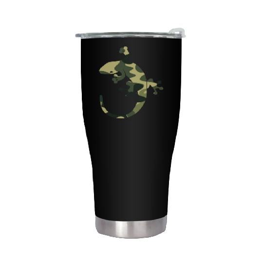 Green camouflage geico Stainless Steel Tumblers