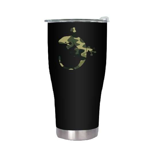 Green camouflage geico Stainless Steel Tumblers