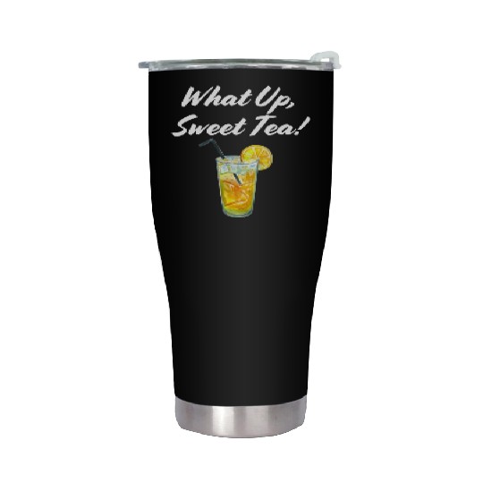 What up, Sweet Tea! White Stainless Steel Tumblers