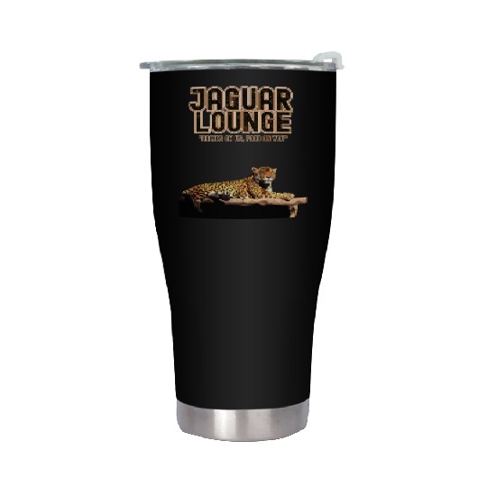 JAGUAR LOUNGE "Drinks On Us, Food On You" FUNNY Stainless Steel Tumblers