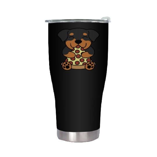 Rottweiler Pizza Lover Stainless Steel Tumblers
