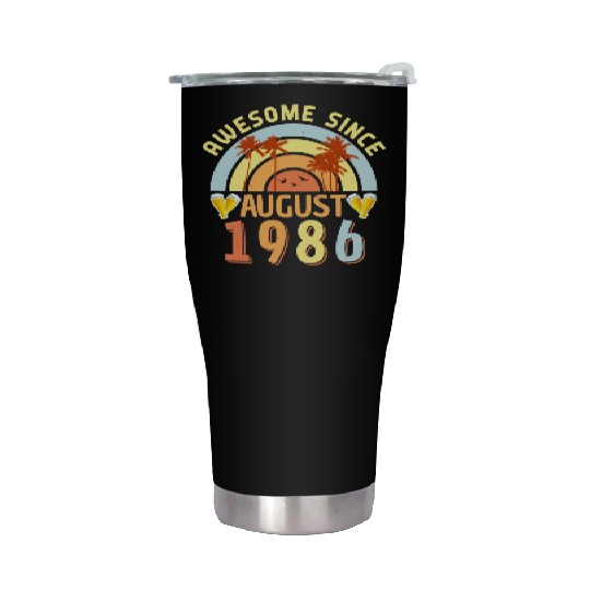 1986 Born In August Stainless Steel Tumblers