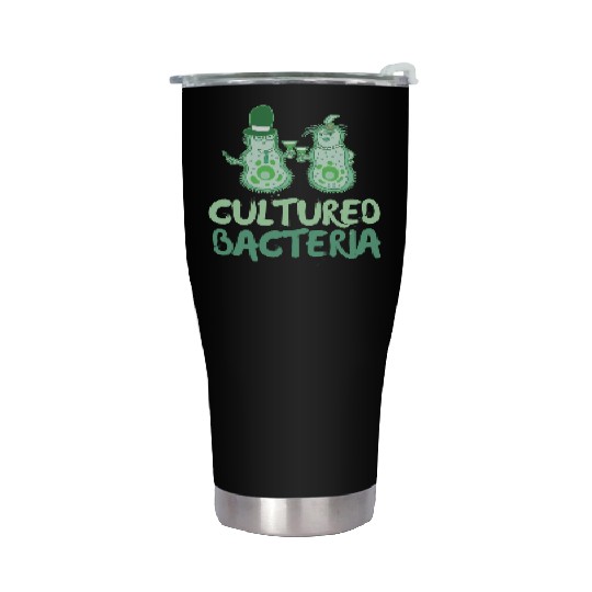 Biology Funny Saying Cultured Bacteria Science Pun Stainless Steel Tumblers
