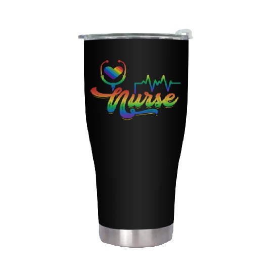 LGBTQIA+ Nurse Hospital Stethoscope Stainless Steel Tumblers