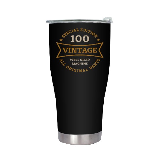 100 Year Old Born 1923 Vintage 100th Birthday Gift Stainless Steel Tumblers
