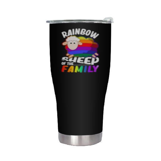Rainbow Sheep Lesbian Gay Pride Stainless Steel Tumblers