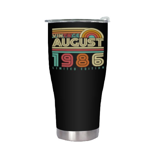 August 1986 Retro Stainless Steel Tumblers