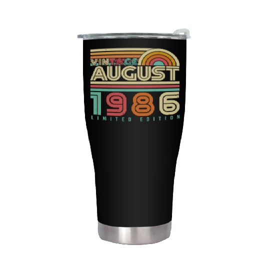 August 1986 Retro Stainless Steel Tumblers