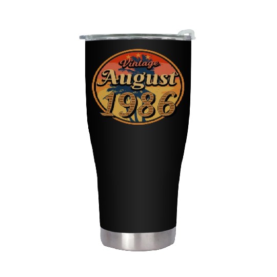 Born 1986 In August Stainless Steel Tumblers