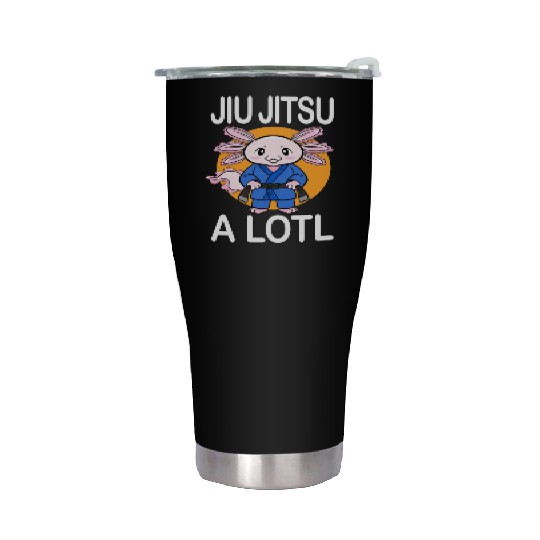 Jiu Jitsu A Lotl Axolotl Jiu Jitsu Fighter Stainless Steel Tumblers