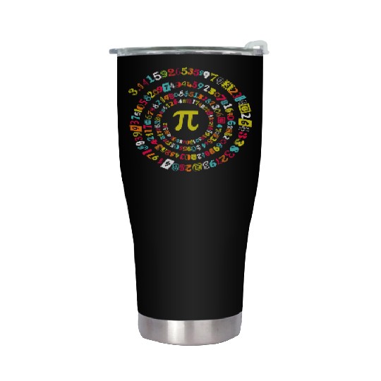 Funny Pi Day Stainless Steel Tumblers Spiral Pi Math Stainless Steel Tumblers for Pi Day