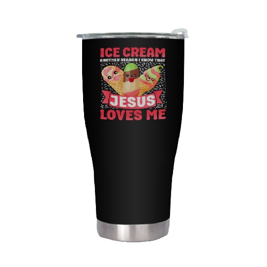 Ice Cream Christian Jesus Cone Stainless Steel Tumblers