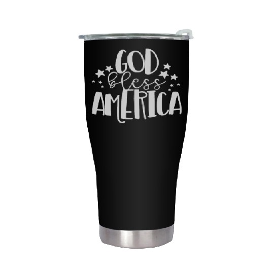 God Bless America Patriotic American 4th of Julygo Stainless Steel Tumblers