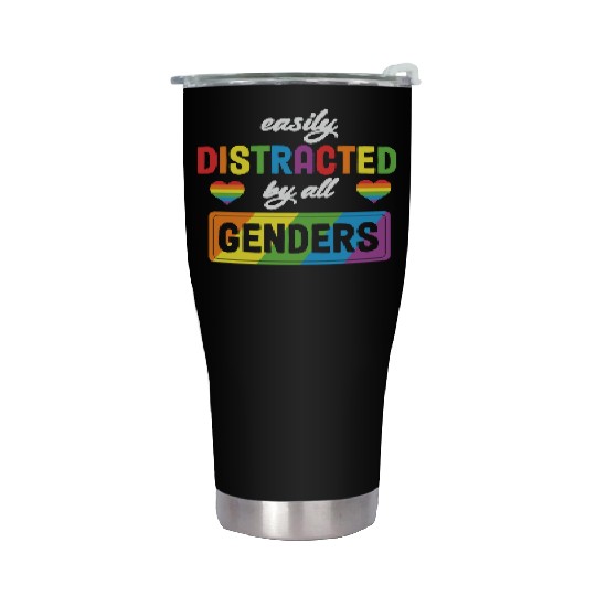 LBGT Flag Gay Pride Human Distracted by all Stainless Steel Tumblers